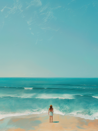 Woman Beside Ocean Banner