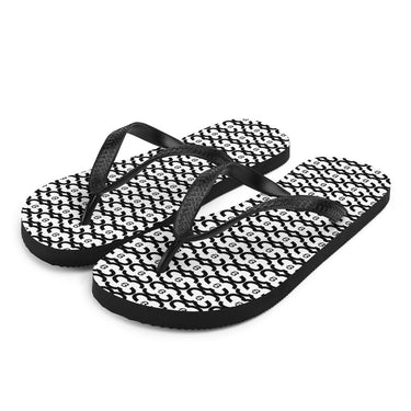 Black White flip-flops front left