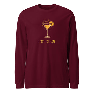 Unisex Maroon Long Sleeve Tee front