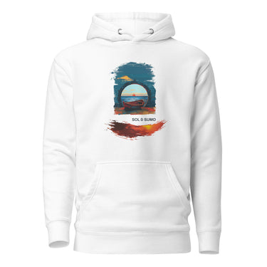 White unisex premium hoodie front